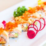 Eel Sushi Roll with grilled eel, sushi rice, and seaweed, served at Banjara at Manekchowk, Ashburn, VA.